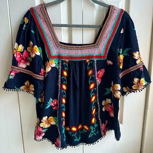 Anthropologie floral top blouse